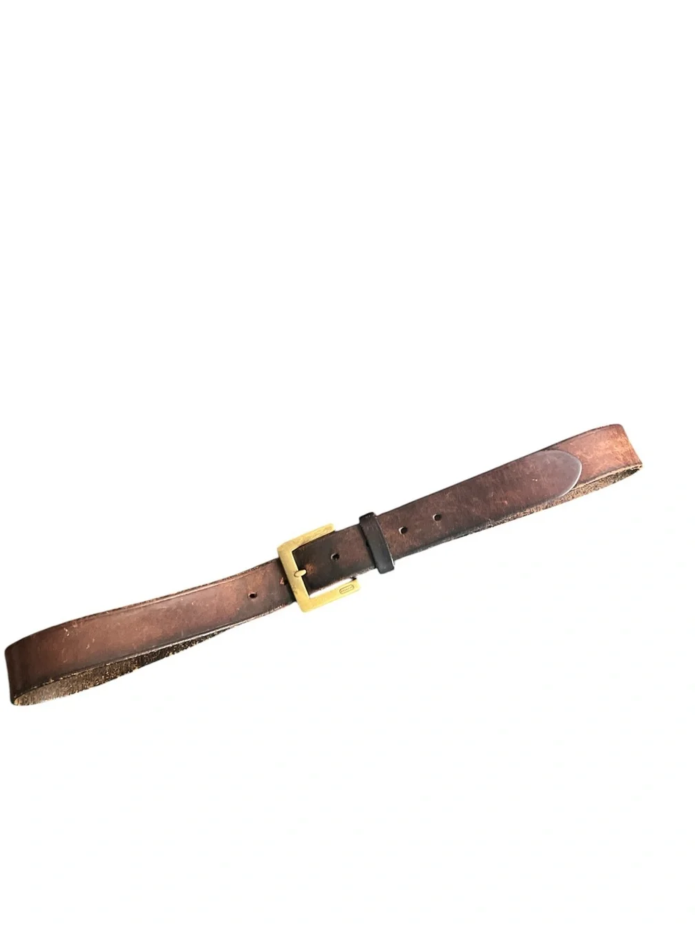 Coach Men's 3896 Brown Leather Belt with Brass Buckle